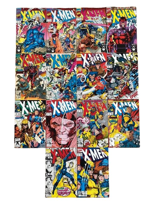 X-Men #1-11 - High-grade, 4 covers of #1 + 1st App. Omega Red - 14 Comic - Första upplagan - 1991/1992