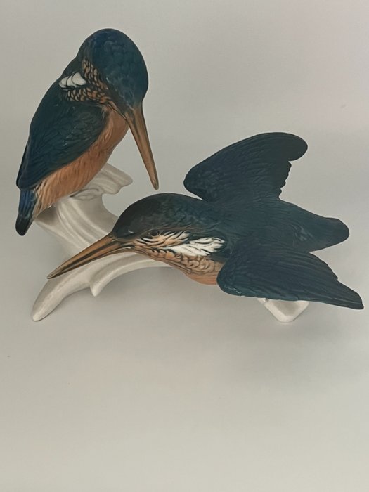 Karl Ens, Volkstedt - Figurita - oiseaux - Kingfisher - Porcelana