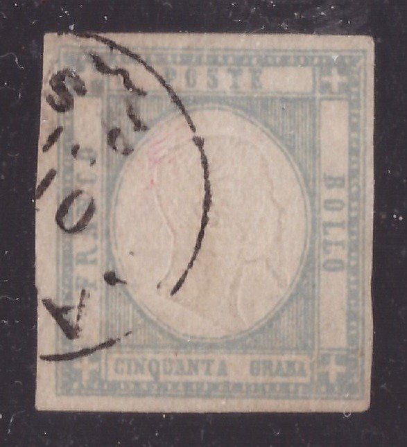 Antikke italienske stater - Napoli 1861 - 50 grain perlegrå napolitanske provinser - Sassone N. 24