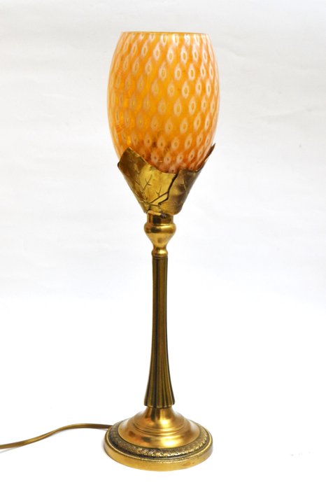 Lampă  de masă - Lampa de masa din sticla si alama