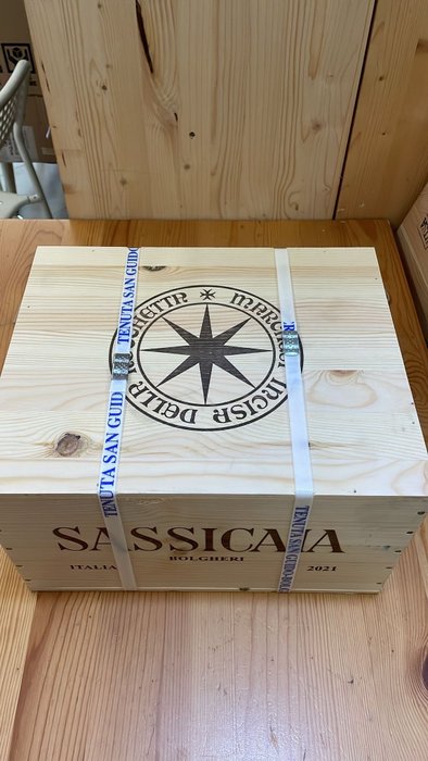 2021 Tenuta San Guido, Sassicaia - Super Tuscan - 6 Bottiglia (0,75 litri)