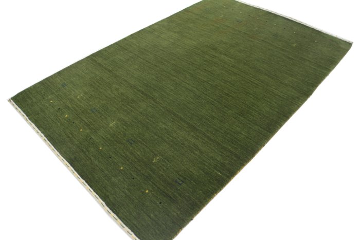 Lã fina Gabbeh Loribaft com nó à mão verde - Carpete - 184 cm - 122 cm
