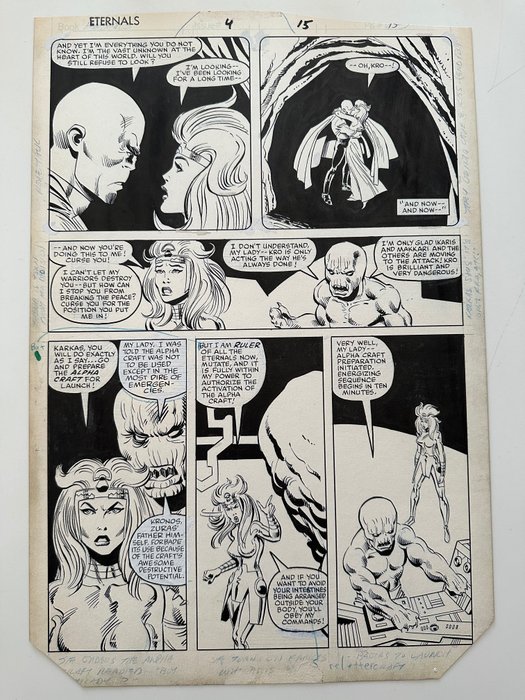 Buscema, Sal - 1 Original page - Eternals - Masked Gods! - 1986