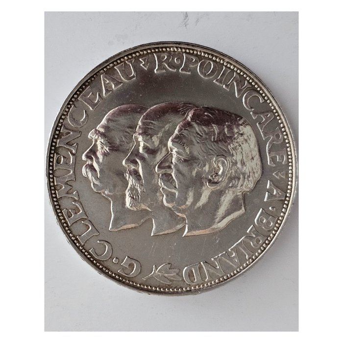 Γαλλία. Third Republic (1870-1940). 20 Francs (module) 1929. Clémenceau, Poincaré et Briand  (χωρίς τιμή ασφαλείας)