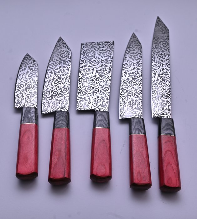 Couteau de cuisine - Chef's knife - Acier antique, bois Pakka - Amérique du Nord