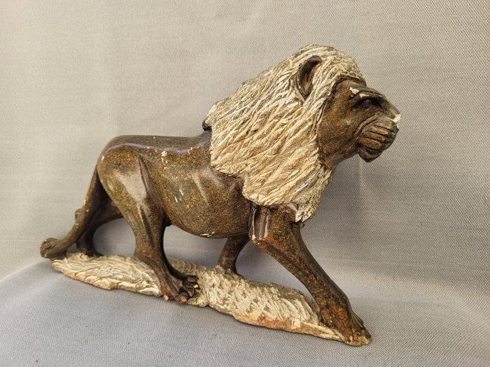 Skulptur, Lion - 20 cm - Marmor