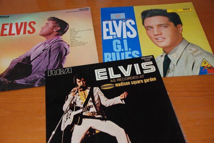 Elvis Presley - ELVIS + AT MADISON SQUARE GARDEN + G.I. BLUES SOUNDTRACK . - Titluri multiple - LP - 1956