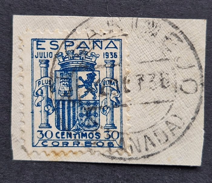 西班牙 1936 - 已检查信件并附有真品证书！ - Michel 750