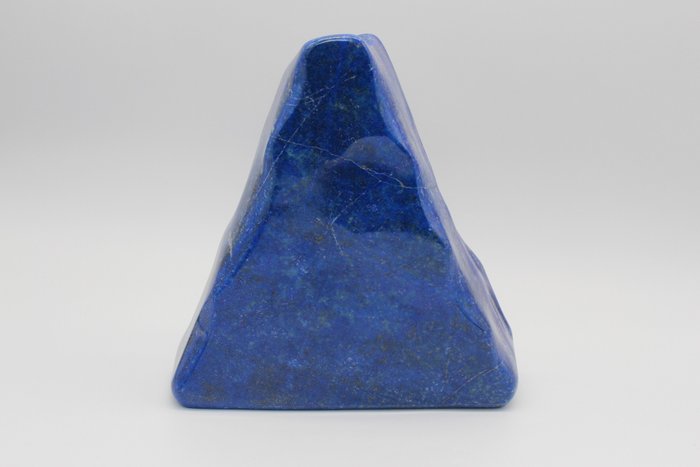 SEM RESERVA - Lápis Lazuli - Forma Livre - Formato Triângulo - Cor Intensa Pedra Natural - Muito Rara - Escultura do início de 2000 - - Altura: 190 mm - Largura: 190 mm- 3.36 kg - (1)