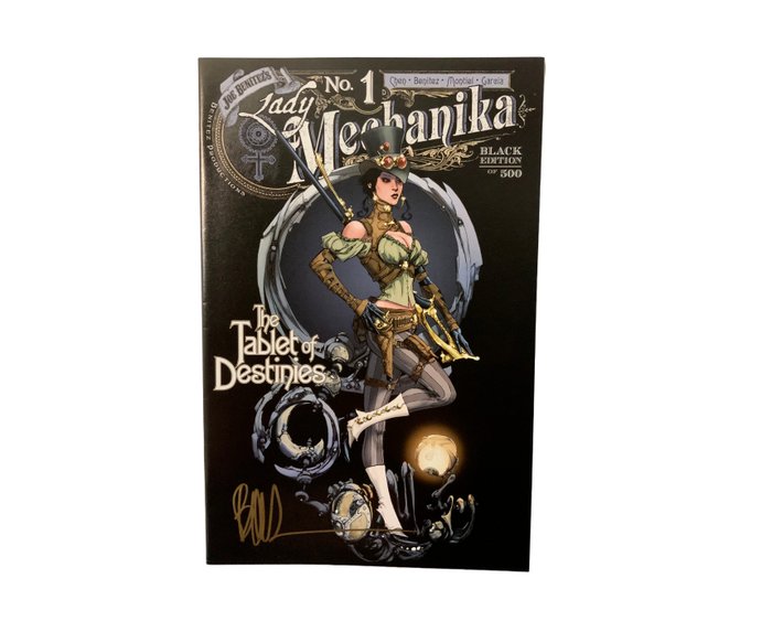 Lady Mechanika The Tablet of Destinies (2015 Series) # 1 Black Edition Signed by Joe Benitez - with CoA - 1 Comic - Primeira edição - 2015