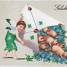 Fantasie, Feestdagen, Gefeliciteerd, Nieuwjaar, Dieren etc. met Reliëfkaarten – Ansichtkaart (152) – 1900-1919