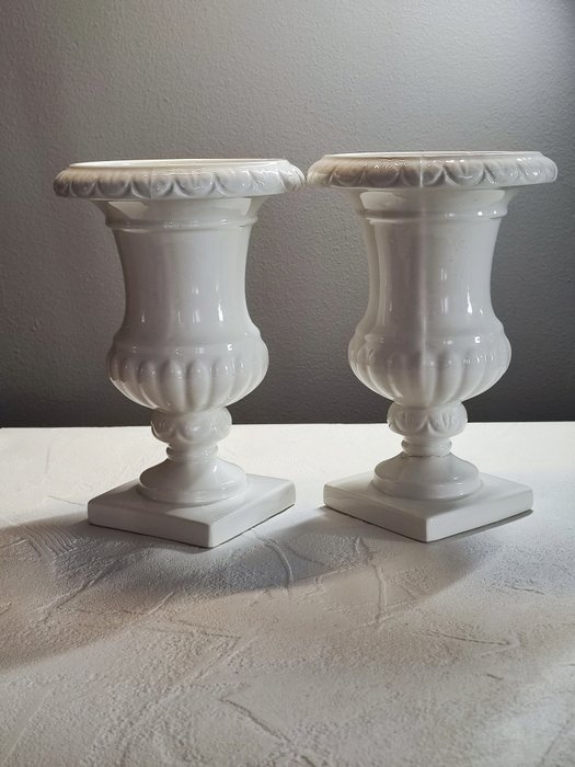 Gien France - Baluster-Vase (2) -  Paar Medici-Vasen  - Keramik