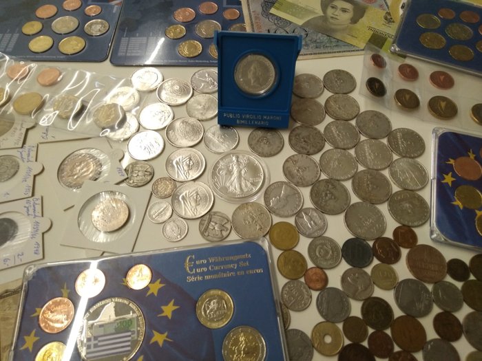 Monde. Lotto mondo, 200 oggetti, dal 1927 al 2007 (400 grammi monete argento)  (Sans Prix de Réserve)