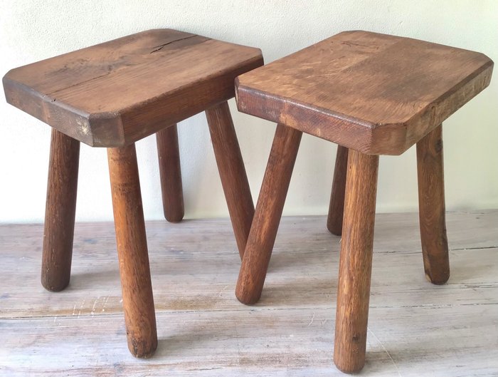 桌架 (2) - 坚固的乡村橡木边桌或植物桌