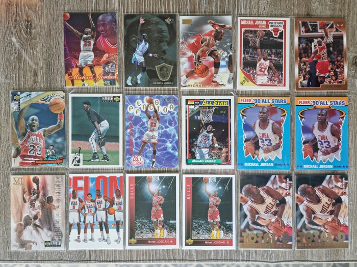 1989 tot 1999 - Fleer, Topps, Upper Deck & others - Michael Jordan - 17 cards - 1 Mixed collection
