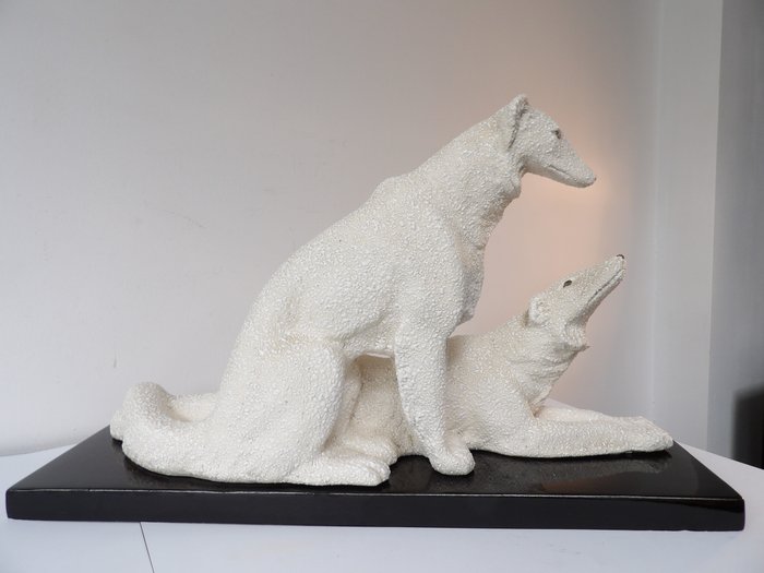 ODYV (attr.) - Skulptur, Honden - 29 cm - Keramikk