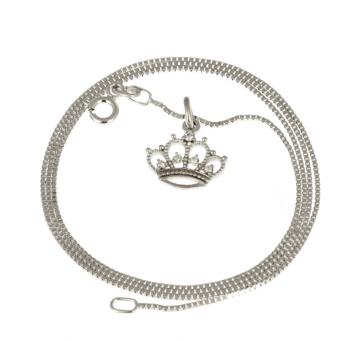 Halskette mit Anhänger Weißgold Diamant
