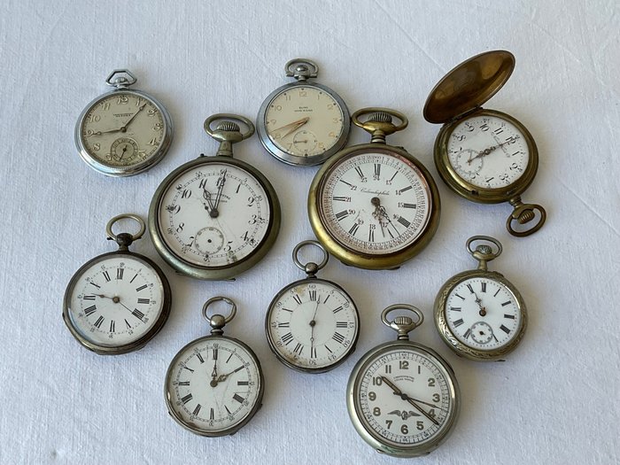 Uhr  (10) - Antieke nostalgische Zakhorloges uit grootvaders tijd -   verschiedene Materialien - ca. 1900-1940