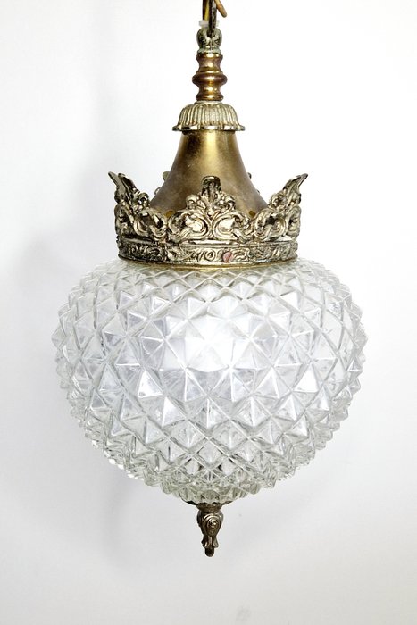Lamp - Pineapple lamp - Brass, Crystal