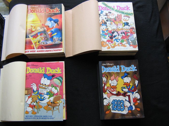 Donald Duck Wekkblad - 8 professioneel ingebonden bundels - 1983-1986 - 1983-1986