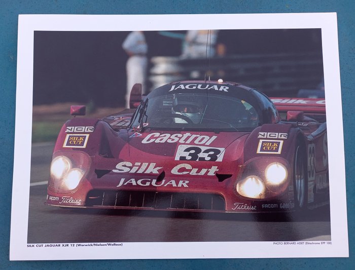 Bernard Asset - Superbe Photo " Silk Cut Jaguar XJR 12 " 24h du Mans 1991 - Δεκαετία του 1990