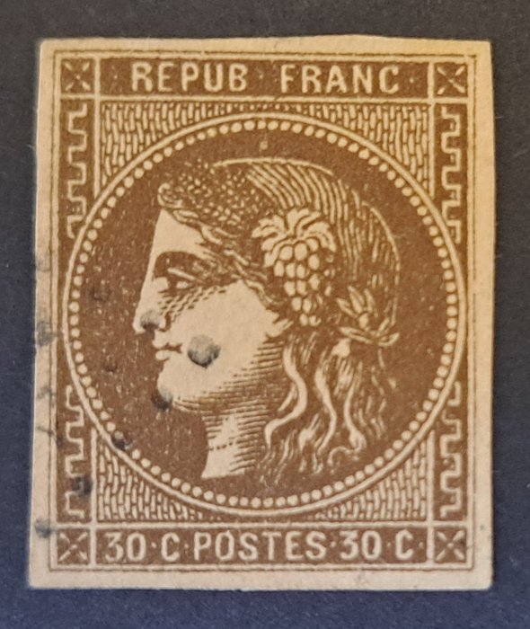 Franciaország 1870 - Bordeaux-i kiadás - Michel 42b schwarzbraun