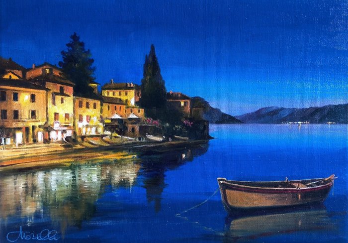 Mirko Morelli (1953) - Luci a Varenna lago di Como