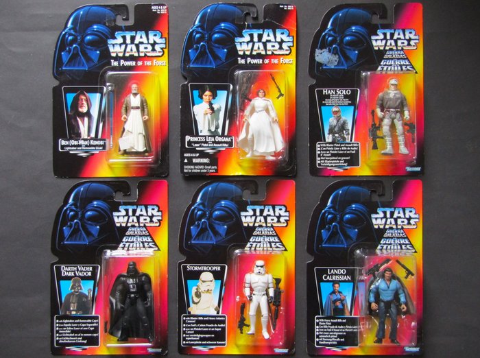 Kenner  - 可动人偶 Star Wars figures - Darth Vader, Han Solo, Obi-Wan Kenobi, Princess Leia and others - 1990-2000