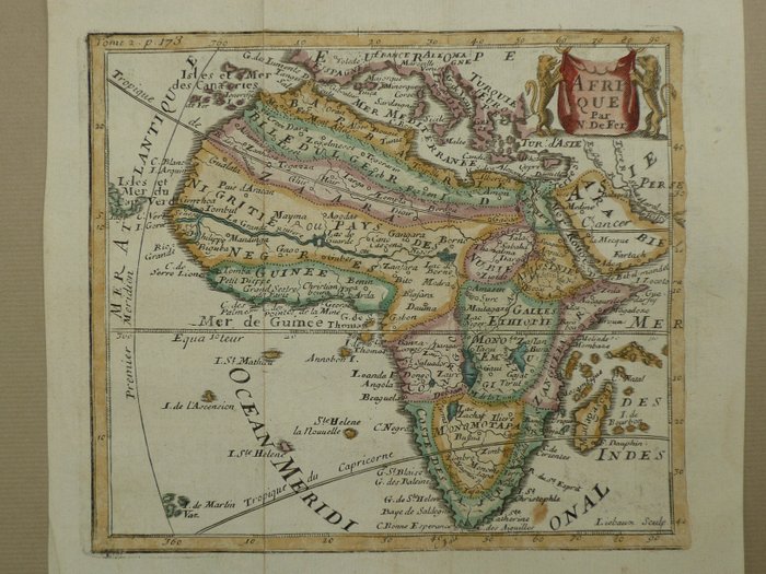 非洲, 地图 - 马达加斯加; Liebaux - Afrique - 1721-1750