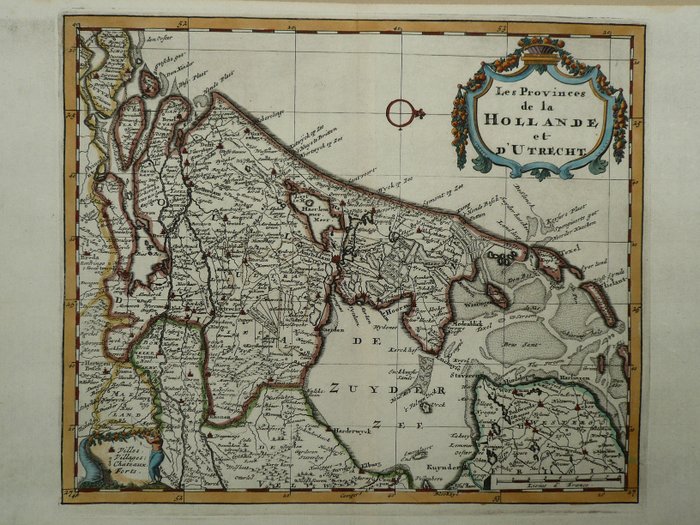 荷蘭, 地圖 - 荷蘭/烏得勒支; Francois Halma - Les Provinces de la Hollande et d'Utrecht - 1681-1700