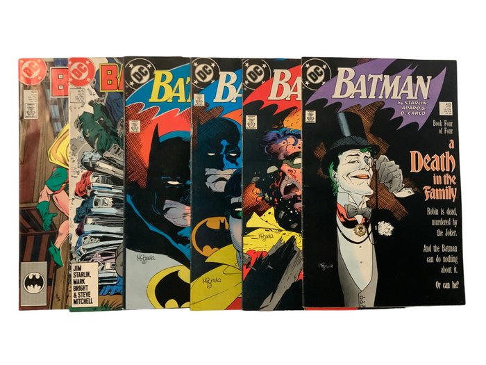Batman (1940 Series) # 424, 425, 426, 427, 428 & 429 "A Death in the Family" - 6 Comic - Første udgave - 1988/1989