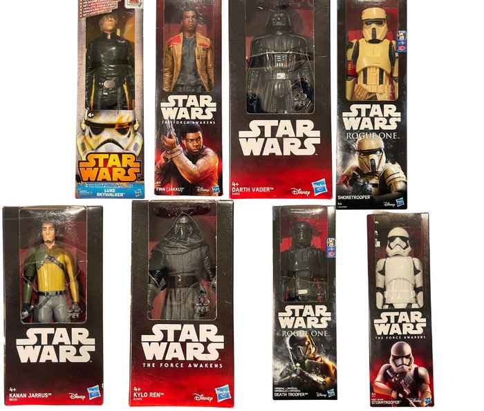 玩具人偶 - 8x Star Wars Figures (Kylo Ren, Darth Vader, Luke Skywalker...) - 塑料
