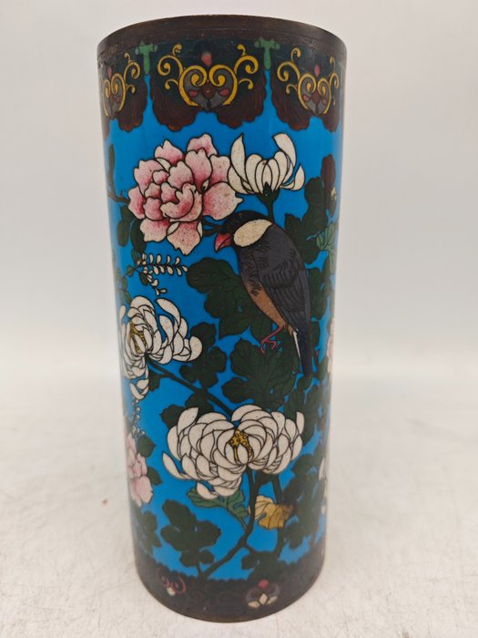 Vase - auf Kupfer verteilt - Japan - Meiji Periode (1868-1912)  (Ohne Mindestpreis)