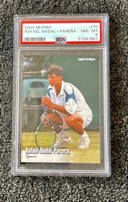 2003 - Netpro - Rafael Nadal - #70 Rookie - 1 Graded sticker - PSA 8