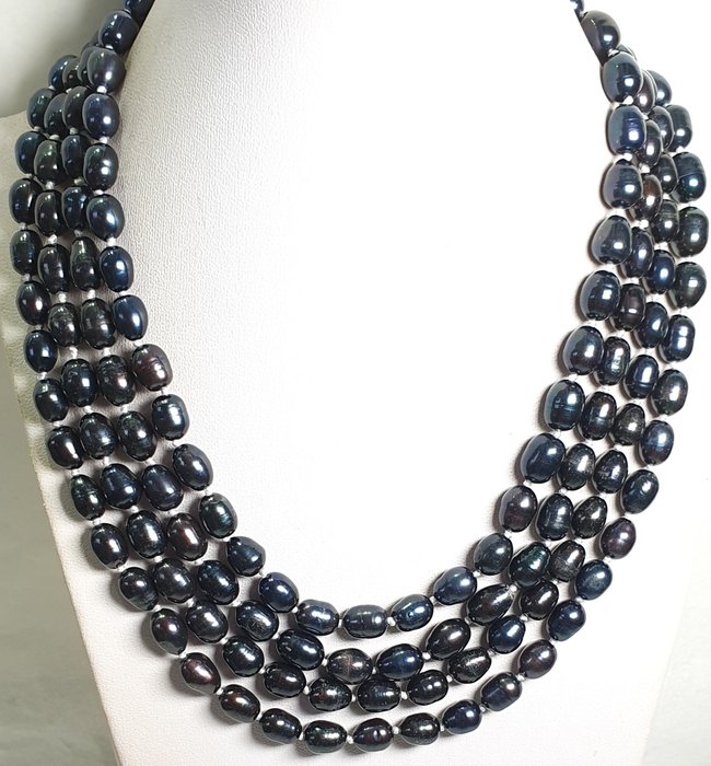 Graue Perlen – Stärke, Unabhängigkeit und Weisheit – SEHR SELTEN – Brosche aus 925er Silber - Halskette