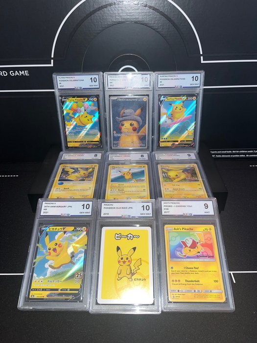 Wizards of The Coast - 9 Graded card - VAN GOGH PIKACHU WITH GREY FELT HAT + MANY MORE - UCG 8 / 9 / 10