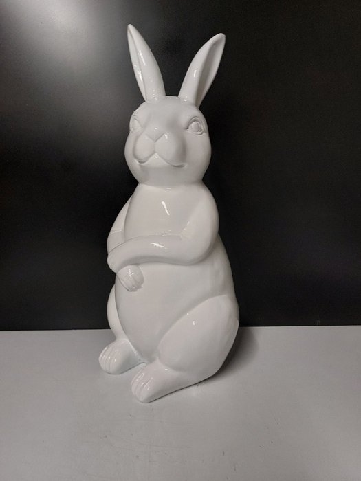 塑像, fine statue of a white  rabbit - 54 cm - 聚树脂