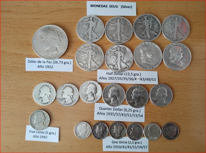 Estados Unidos. A nice Collection of 22x USA Silver Coins  (Sem preço de reserva)