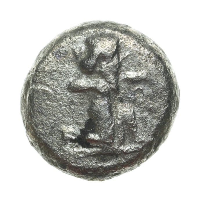 Achaemenidin kuningaskunta, Persia, Sardes. Time of Darios I to Xerxes I (505-480 BC). 1/6 Siglos / Carradice Type II; Rare denomination  (Ei pohjahintaa)