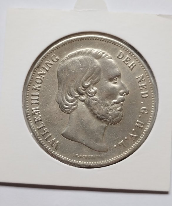 荷蘭. Willem III (1849-1890). 2 1/2 Gulden 1858 (Bijna) Prachtige  (沒有保留價)