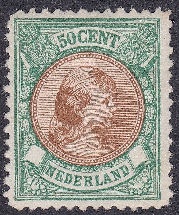 Paesi Bassi 1891 - La principessa Guglielmina con i capelli sciolti - NVPH 45
