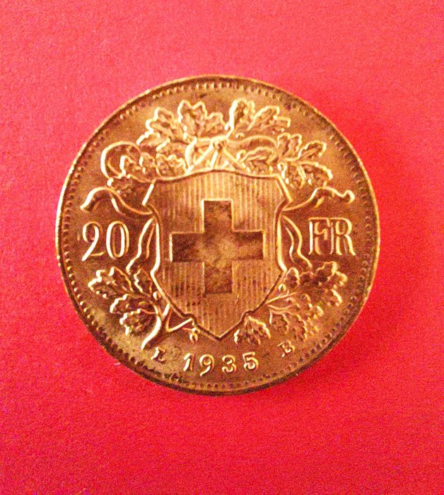 Suisse. 20 Francs 1935 LB
