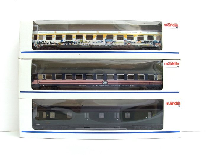 Märklin H0轨 - 4274/43268/43526 - 模型火车客运车厢 (3) - 3节车厢 - SNCB NMBS