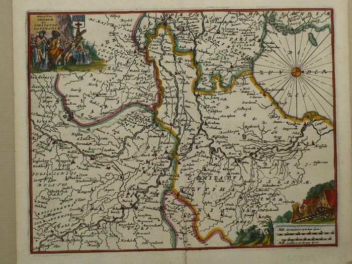 Nederland, Kaart - Gelderland, Brabant, Limburg; J. Harrewijn / J. Peeters - Ducatus Geldriae et comitatus Zutphaniae - 1681-1700