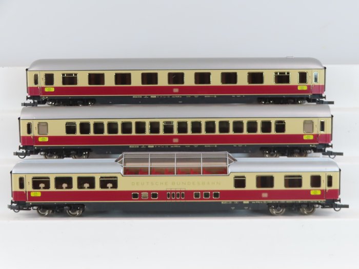Roco H0轨 - 45902 - 模型火车客运车厢 (1) - TEE特快列车一等车厢和全景车厢3件套 - DB