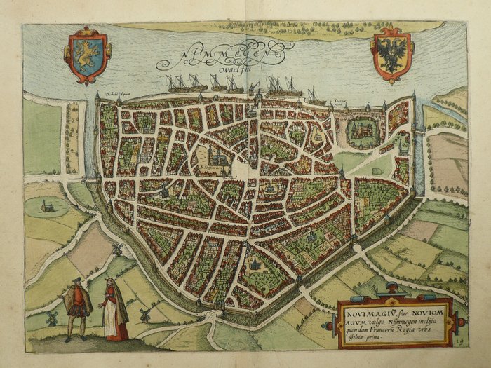 歐洲, 地圖 - 荷蘭/奈梅亨; Lodovico Guicciardini / W. Blaeu - Nimmegen - 1601-1620