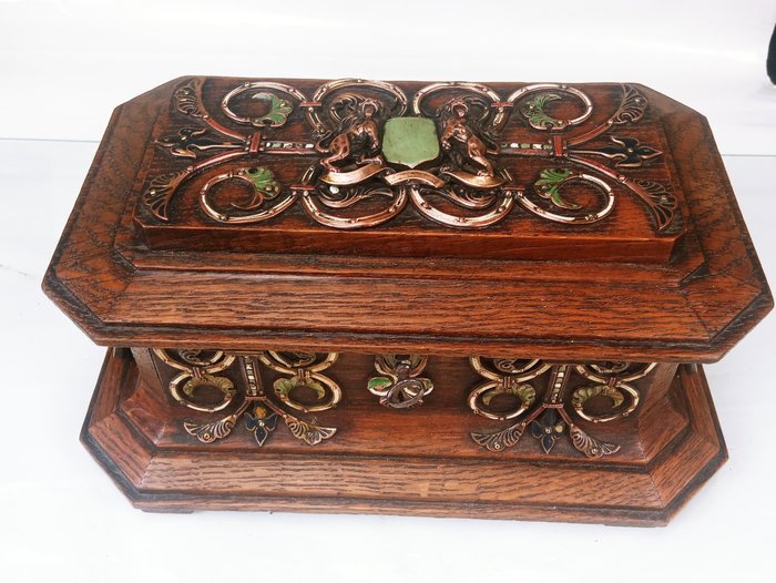 Jewellery box - Copper, Wood Elm Enamel