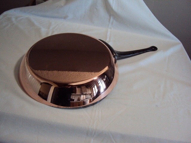 平底鍋 -  大號鍍錫煎鍋 28 厘米 - 銅, 鐵（鑄／鍛）