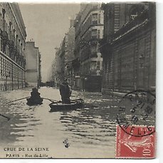 Frankrijk – Overstroming Parijs 1910/1916 -o.a. Evacuatie, Versterking a/d Seine  etc – Ansichtkaart (55) – 1910-1920