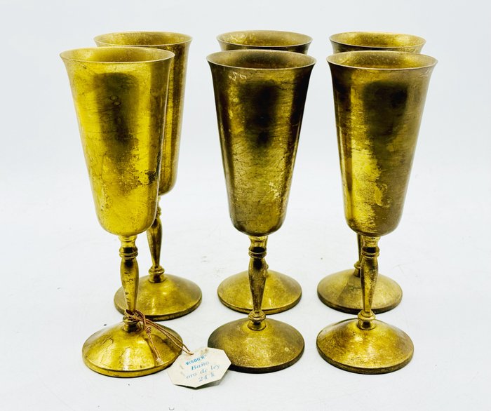 Wine glass (6) - Brass, Ormolu